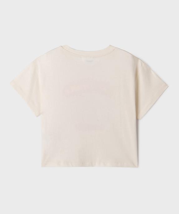 Tee-shirt manches courtes en jersey de coton imprimé fille - Capybara Friends vue3 - CAPYFUN - GEMO