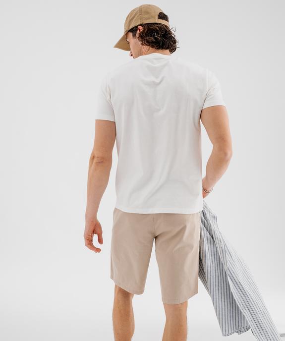 Tee-shirt manches courtes en jersey de coton imprimé homme vue4 - GEMO 4G HOMME - GEMO