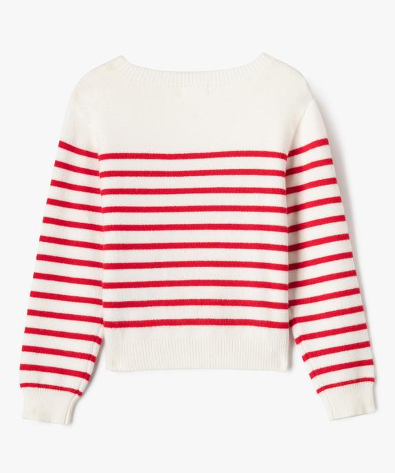 Pull rayé coupe courte fille - LuluCastagnette vue4 - LULUCASTAGNETTE - GEMO
