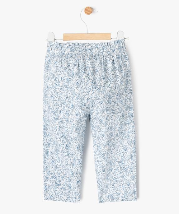 Pantalon imprimé en popeline de coton bébé fille vue3 - GEMO(BEBE DEBT) - GEMO