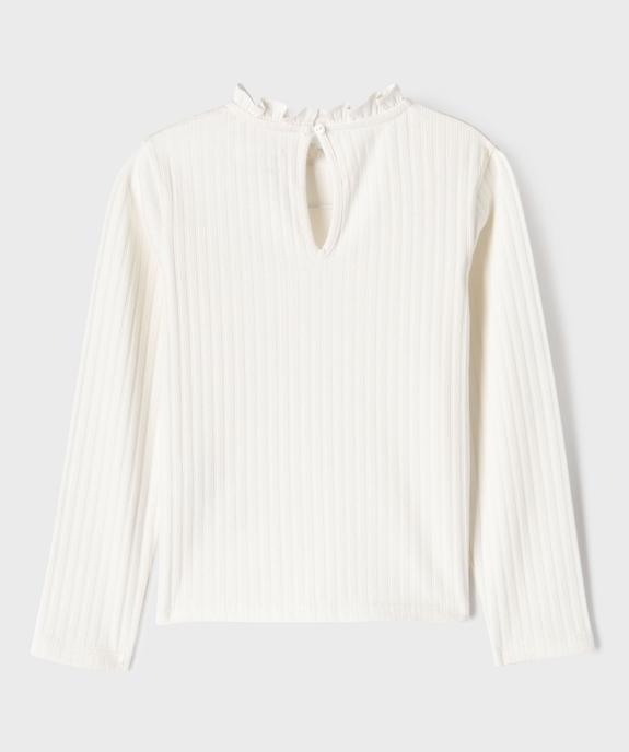 Tee-shirt manches longues avec col rond froncé fille vue3 - GEMO 4G FILLE - GEMO