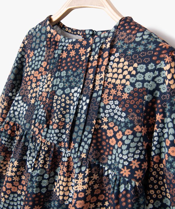 Robe à manches longues à motifs fleuris bébé fille vue2 - GEMO(BEBE DEBT) - GEMO