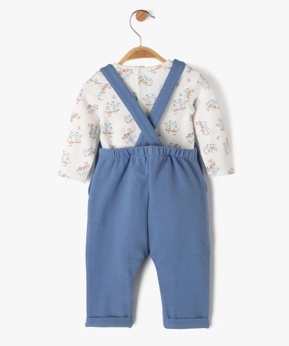 Ensemble 2 pièces salopette et body manches longues en jersey bébé vue4 - GEMO(BB COUCHE) - GEMO
