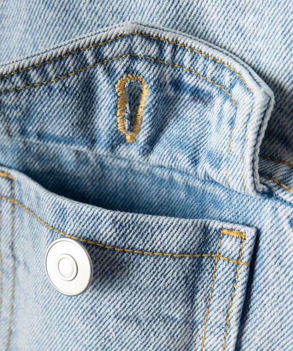 Veste en jean fille sans manches délavé vue4 - GEMO 4G FILLE - GEMO
