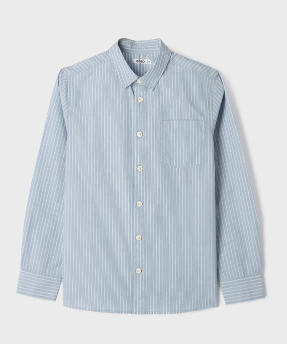Chemise rayée en coton garçon vue1 - GEMO (JUNIOR) - GEMO