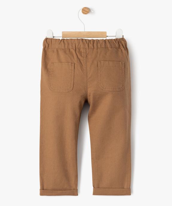 Pantalon en lin et coton bébé garçon vue3 - GEMO(BEBE DEBT) - GEMO
