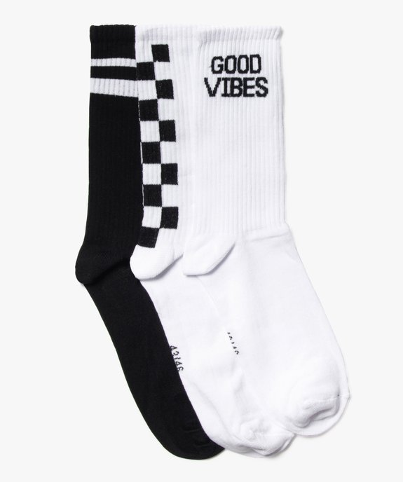 Chaussettes de sport hautes homme (lot de 3) vue1 - GEMO(HOMWR HOM) - GEMO