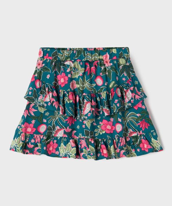 Jupe à volants à motifs fleuris fille vue2 - GEMO 4G FILLE - GEMO