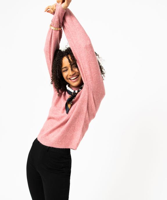 Pull en maille ajourée avec boutons décoratifs femme vue1 - GEMO 4G FEMME - GEMO