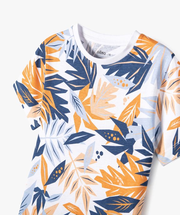 Tee-shirt garçon bicolore à motifs exotiques vue4 - GEMO (ENFANT) - GEMO