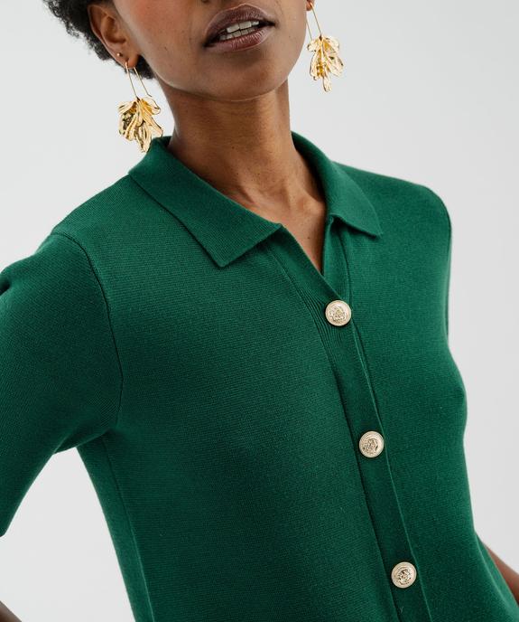 Robe en maille à manche courtes avec boutons métalliques femme vue3 - GEMO 4G FEMME - GEMO