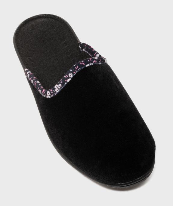 Chaussons mules en velours avec biais à motifs fleuris femme vue5 - G'FLEX - GEMO