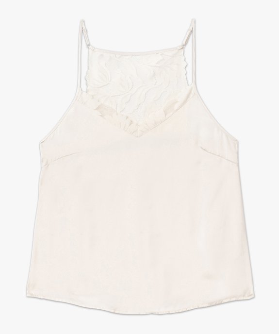 Débardeur lingerie en satin et dentelle femme vue5 - GEMO(HOMWR FEM) - GEMO