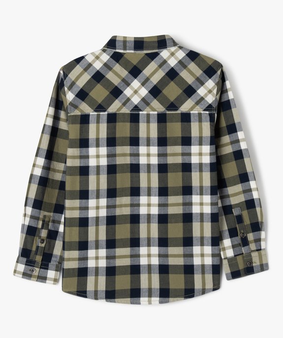 Chemise à carreaux avec poche poitrine garçon vue3 - GEMO (ENFANT) - GEMO