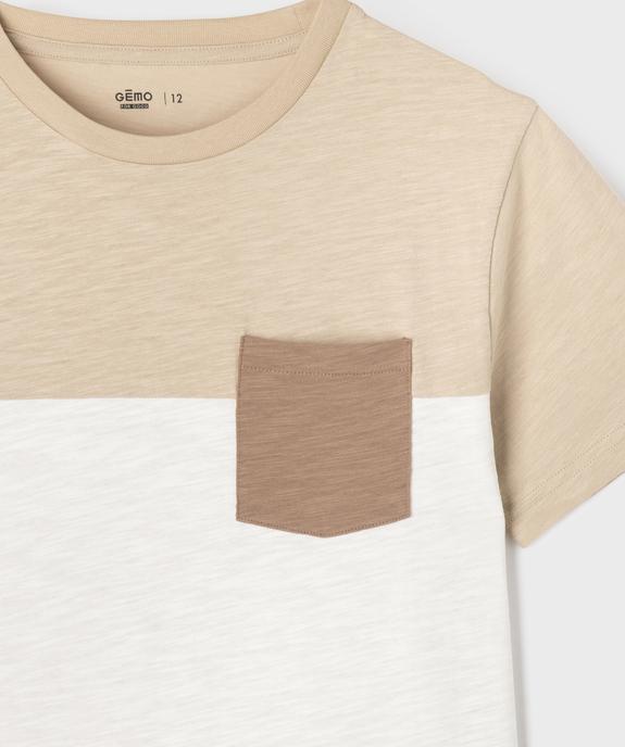 Tee-shirt manches courtes bicolore garçon vue2 - GEMO 4G GARCON - GEMO