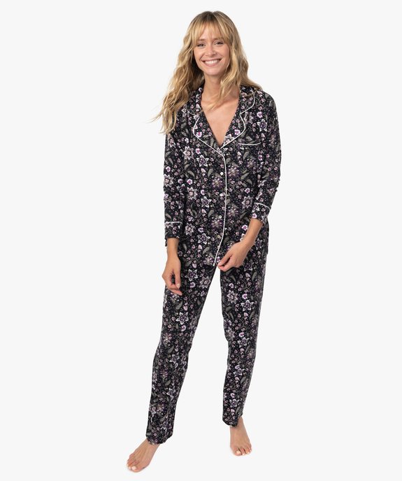 Pyjama femme deux pièces : chemise et pantalon vue1 - GEMO(HOMWR FEM) - GEMO