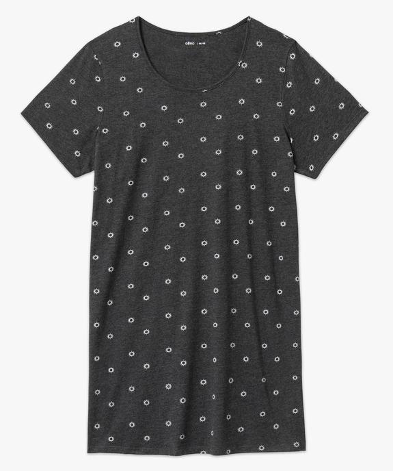 Chemise de nuit à manches courtes avec motifs femme grande taille vue4 - GEMO 4G FEMME - GEMO