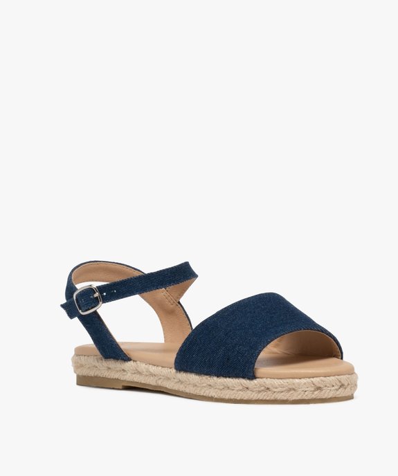 Sandales en toile denim avec semelle corde épaisse femme vue2 - VALENTINA BALDA - GEMO