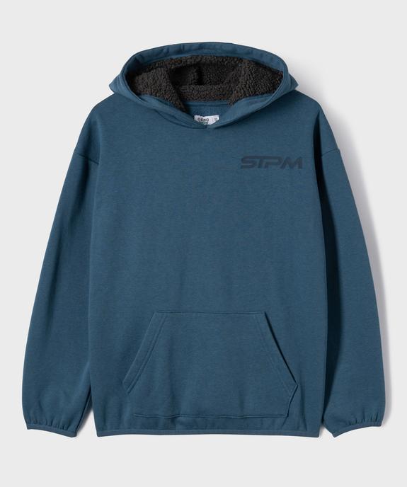 Sweat molletonné avec capuche doublée sherpa garçon  vue1 - GEMO 4G GARCON - GEMO
