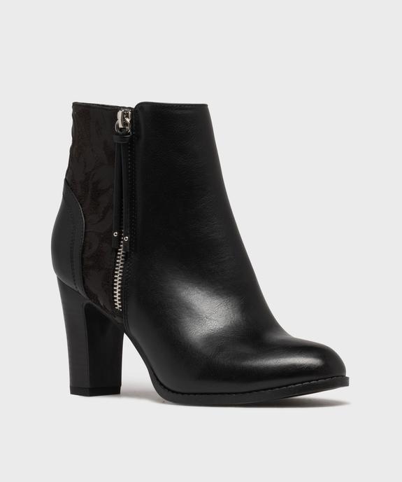 Bottines à talon avec zip décoratif femme - Emilia Rosa vue2 - EMILIA ROSA - GEMO