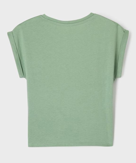 Tee-shirt manches courtes avec motif en relief et noeud fille vue3 - GEMO (ENFANT) - GEMO