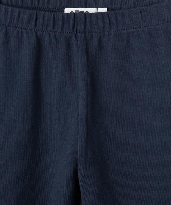 Legging long uni résistant en coton stretch fille vue3 - GEMO (ENFANT) - GEMO