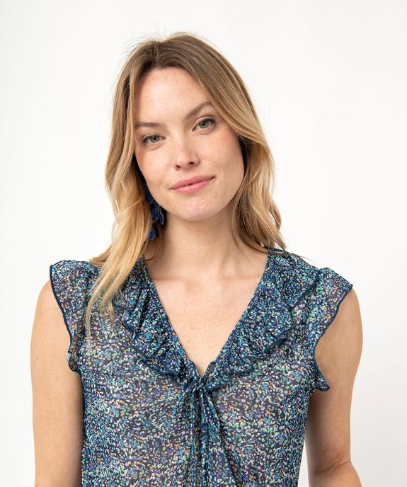 Tee-shirt sans manches en voile fleuri femme vue2 - GEMO(FEMME PAP) - GEMO