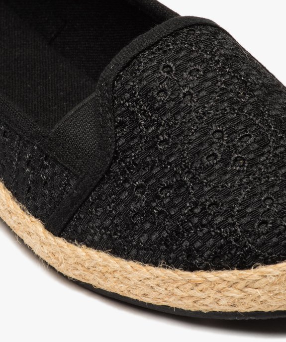 Ballerines femme en toile brodée avec semelle en corde vue6 - GEMO (SPORTSWR) - GEMO