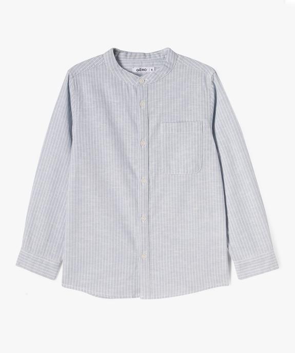 Chemise manches longues à col mao et rayures garçon vue2 - GEMO (ENFANT) - GEMO