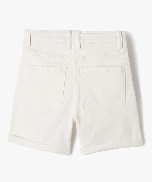 Short en jean taille haute coupe droite fille vue4 - GEMO (JUNIOR) - GEMO