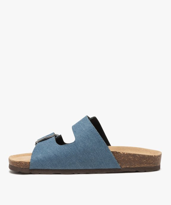 Mules femme à double bride à boucles unies vue3 - GEMO (CASUAL) - GEMO
