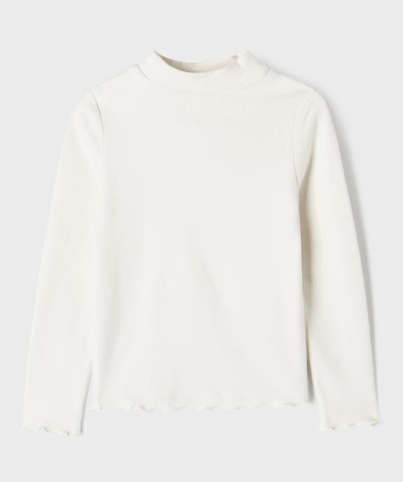 Tee-shirt manches longues chaud finitions froncées fille vue1 - GEMO (ENFANT) - GEMO