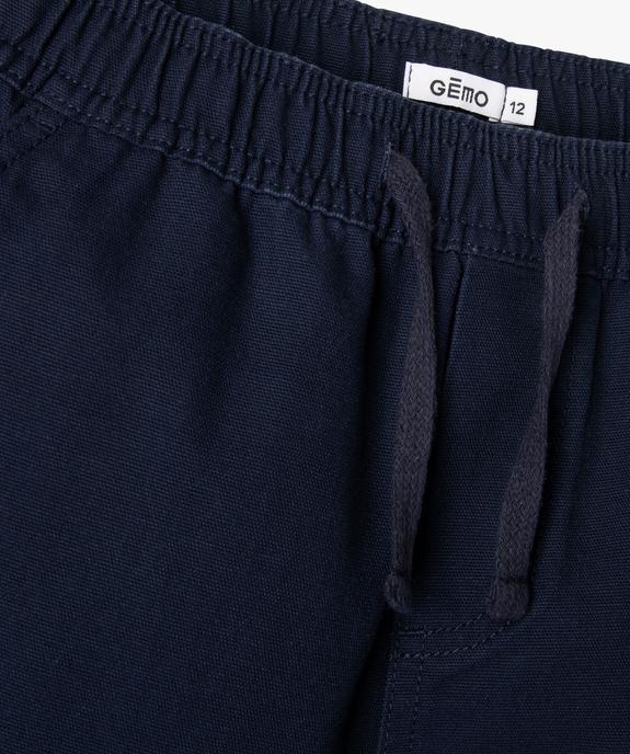 Bermuda cargo regular en coton avec taille ajustable garçon vue7 - GEMO (JUNIOR) - GEMO