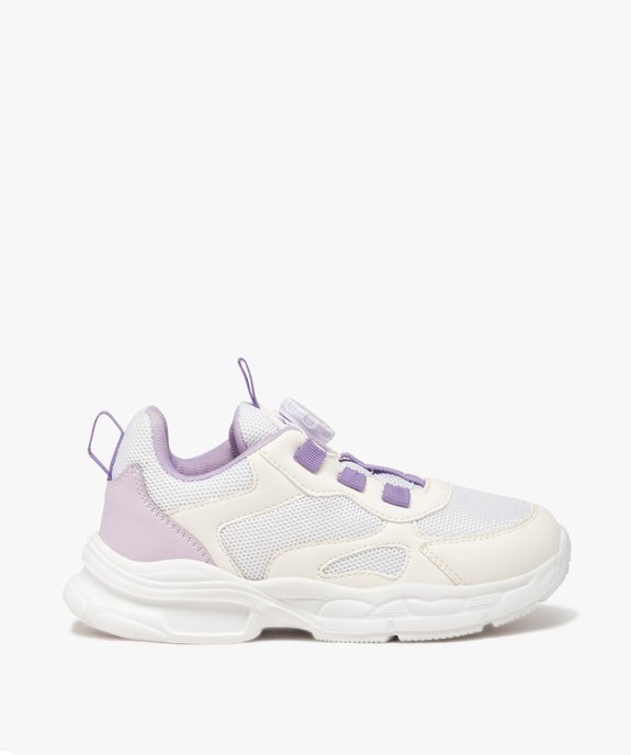 Baskets fille bicolores en mesh avec lacets à boucle rotati vue2 - GEMO 4G FILLE - GEMO
