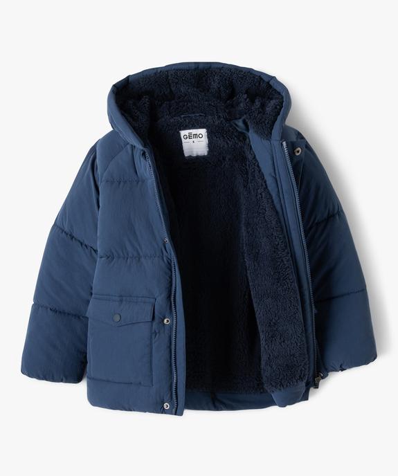 Blouson matelassé à capuche avec doublure sherpa garçon vue2 - GEMO 4G GARCON - GEMO