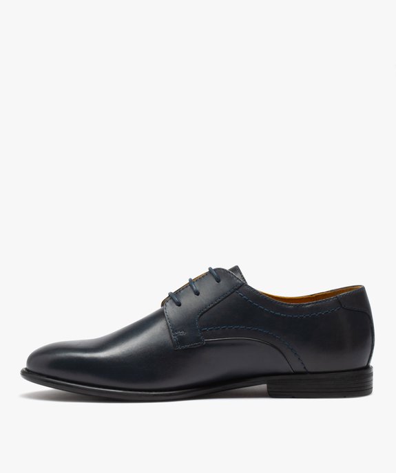 Derby homme en cuir avec surpiqûres fantaisie - Tanéo vue3 - TANEO - GEMO