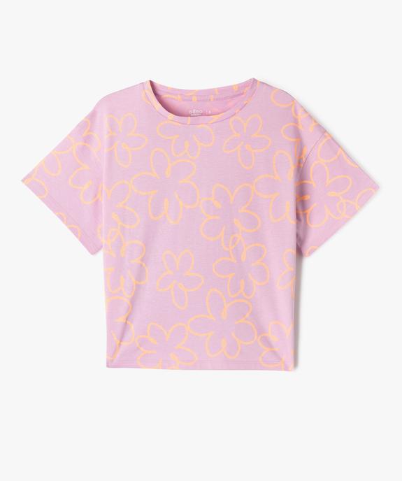 Tee-shirt oversize à larges motifs fille vue1 - GEMO 4G FILLE - GEMO