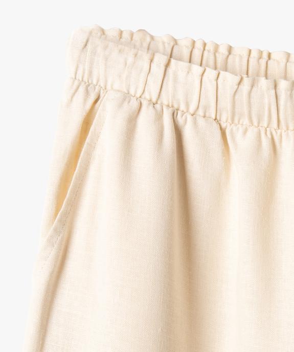 Pantalon large en lin viscose uni fille vue2 - GEMO 4G FILLE - GEMO