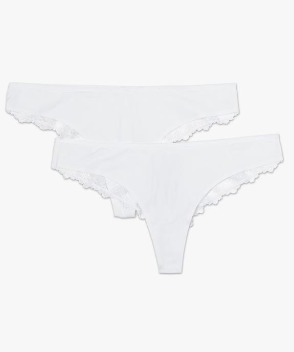 Tanga femme en microfibre et dentelle (lot de 2) vue4 - GEMO(HOMWR FEM) - GEMO