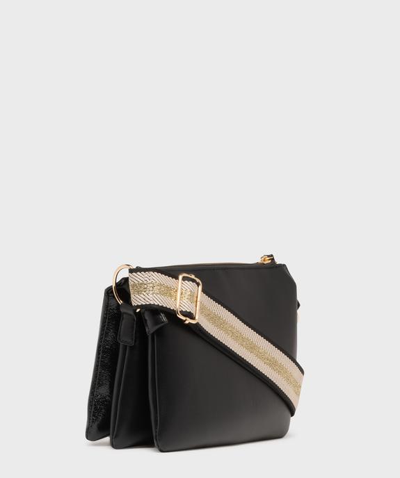 Sac bandoulière à trois soufflets devant verni femme vue2 - GEMO (ACCESS) - GEMO