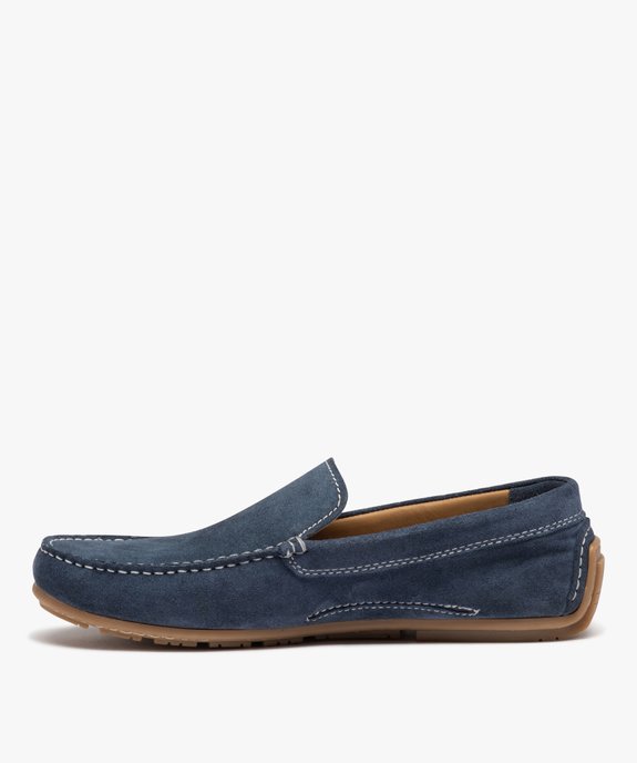 Mocassins homme unis en cuir velours vue3 - URBAN STEPS GEMO FOR GOOD - GEMO