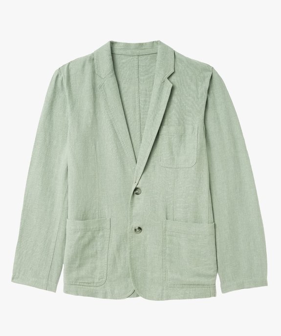 Veste de costume homme en lin mélangé vue4 - GEMO 4G HOMME - GEMO
