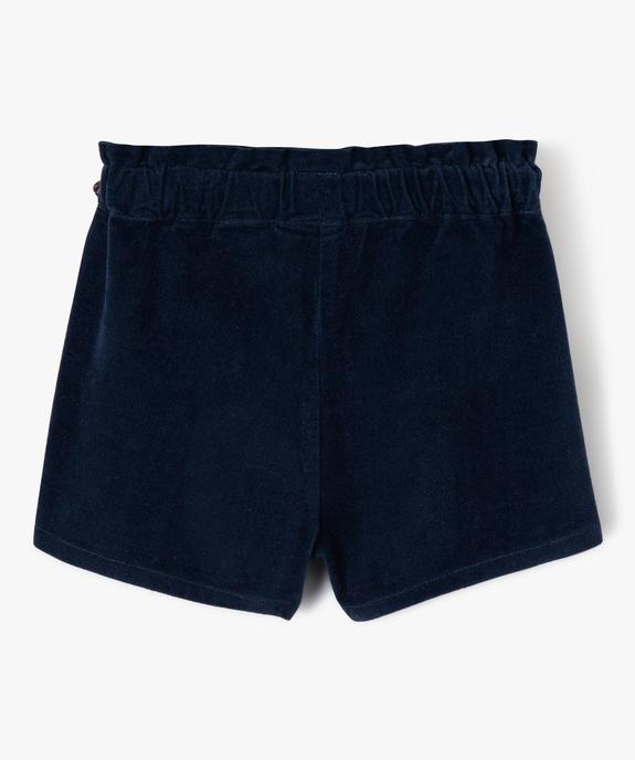 Short en velours avec ceinture froncée bébé fille - LuluCastagnette vue3 - LULUCASTAGNETTE - GEMO