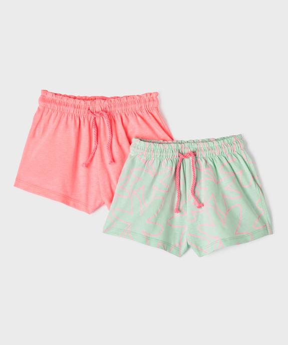 Short ample en jersey de coton bébé fille (lot de 2) vue1 - GEMO(BEBE DEBT) - GEMO