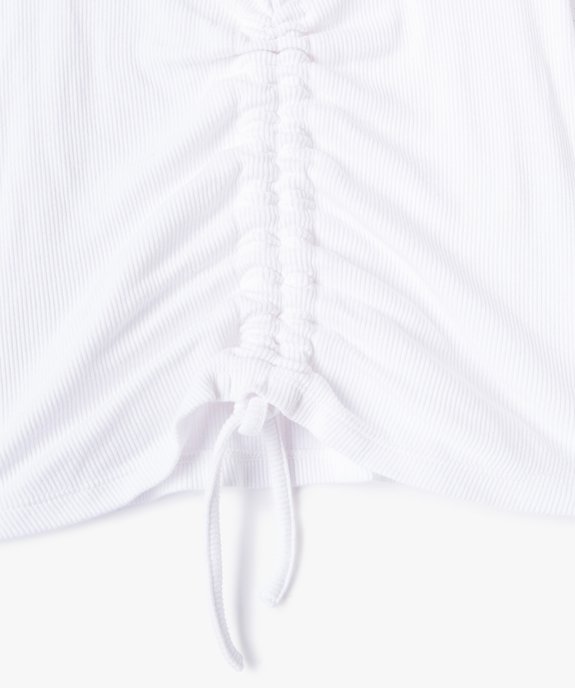 Tee-shirt fille à manches courtes en maille côtelée - LuluCastagnette vue2 - LULUCASTAGNETTE - GEMO