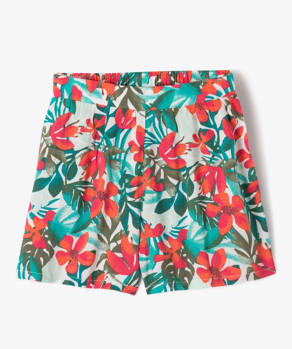 Short large en viscose fleurie fille vue1 - GEMO 4G FILLE - GEMO