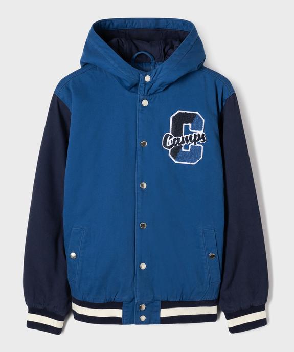 Blouson teddy à capuche style université américaine garçon - Camps United vue2 - CAMPS - GEMO