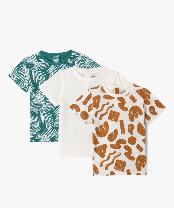 Tee-shirt à manches courtes assortis bébé garçon (lot de 3) vue1 - GEMO(BEBE DEBT) - GEMO