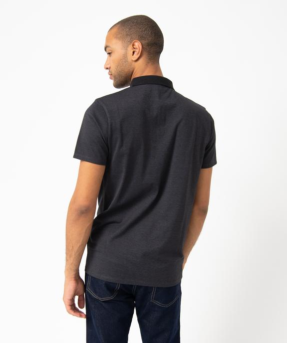 Polo homme à fines rayures et manches courtes vue3 - GEMO (HOMME) - GEMO