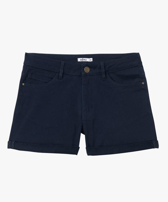 Short en coton stretch avec revers cousus femme vue4 - GEMO 4G FEMME - GEMO